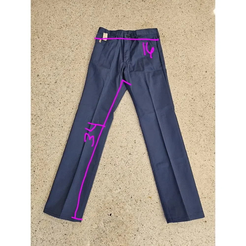 NWT 80s Sears Roebucks Twill Western Pants‎ Full 33x34 Blue USA Made Deadstock